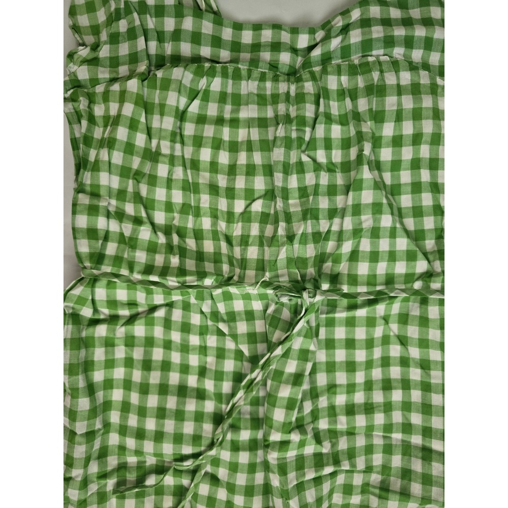 Draper James RSVP Green Gingham Tiered Midi Dress Cotton Ruffle Strap Size M - Picture 5 of 16
